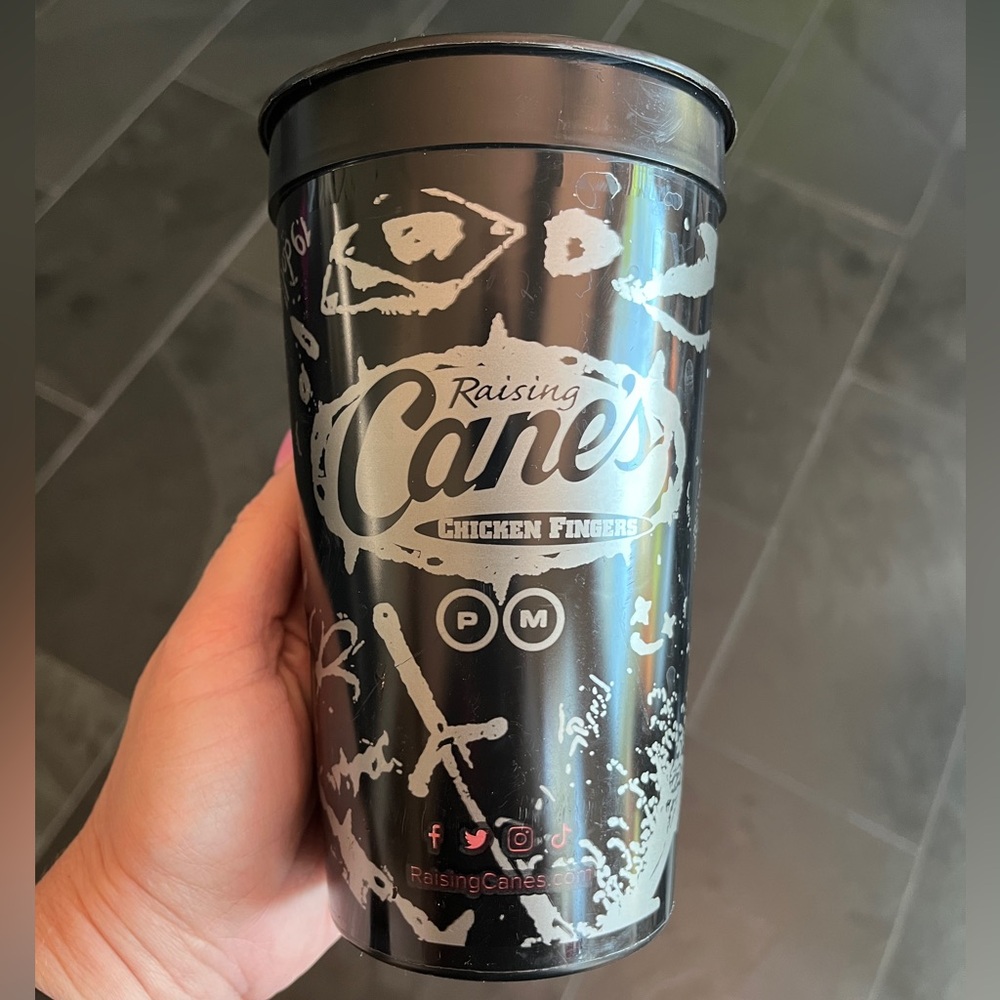 Raising Cane's Post Malone Black Logo Cup